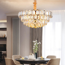 Lustre de cristal moderno para sala de estar, lâmpada decorativa de luxo, oco, redondo, restaurante, quarto, k9, lâmpada de cristal 2024 - compre barato