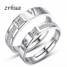 ZRHUA-Anillos de Compromiso de Plata de Ley 925 con diseño de corazón hueco para mujer, sortija de boda, fiesta de lujo 2024 - compra barato