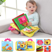 12 Pages Educational Baby Toys Hot Infant Kids Early Development Cloth Books Cartoon Animal Learning Unfolding Activity Books 2024 - buy cheap
