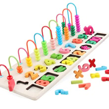 Children Wooden Toys Abacus Montessori Materials Learn  Count Numbers Matching Digital Match Early Education Teaching Math Toys 2024 - buy cheap