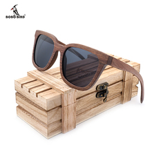 Bobo bird óculos de sol polarizado de madeira, bambu, lentes de sol masculino com proteção uv 400 em caixa original de madeira 2024 - compre barato