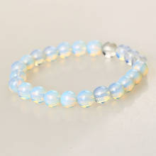 New 8mm Round Crystal Moonstone Natural Stone Stretched Beaded Bracelet for Women 2024 - buy cheap