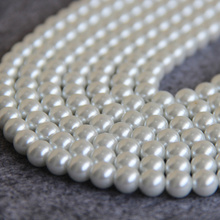 8mm Round White Shell Glass beads DIY loose beads gift for women girls 15inch 2pc/lot Jewelry making design wholesale 2024 - buy cheap