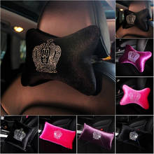 Winter Crown Diamond Car Headrest Pillow Rhinestone Neck Pillow Seat Back Support Plush Cushion Lady Girl gift Car Accessories 2024 - buy cheap