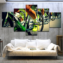 Quadros de arte em tela para parede, poster moderno de decoração hd para casa, sala de estar, 5 painéis, impressão de bicicleta, pintura modular, quadro de imagens 2024 - compre barato