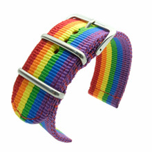 Pulseira de relógio de nylon de alta qualidade, 18, 20, 22, 24mm, faixa arco-íris, cor para dw nato, pulseira de lona, cinto de relógio 2024 - compre barato