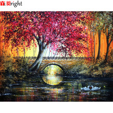 5d DIY diamond painting Full square/round scenic red tree picture rhinestone diamond painting embroidery sale rhinestone  XY1 2024 - buy cheap