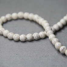 8mm moda blanco nuevo perlas de piedra turca rayas DIY cuentas 15 "fabricación de joyería diseño al por mayor 2024 - compra barato