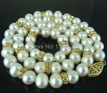 New woman jewerly Wholesale jewelry Hot Charming!8-9mm new fashion White Akoya Pearl Necklace Gifts For Girl Women 18'' W0415 2024 - buy cheap