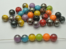 100 Mixed Color Acrylic Bubblegum AB Luster Round Beads Spacer 10mm (3/8") 2024 - buy cheap