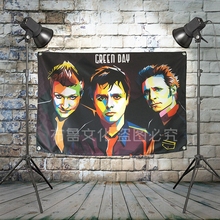 "Greenday" pop rock band cartaz grande quatro buracos pendurado pano bandeiras personalidade banners música estúdio bar café dormitório quarto decoração de casa 2024 - compre barato