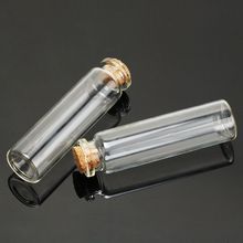 Popular Fashion Glass Bubble 10PCS Cute Mini Clear Cork Stopper Glass Bottles Vials Jars Containers, 22*75mm - 10022560 2024 - buy cheap