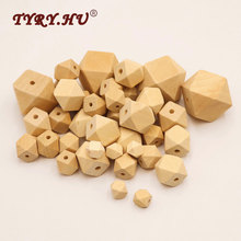 TYRY.HU 50Pcs Natural Wood Hexagon Beads  DIY Crafts Necklace Baby Teether Care Wooden Chewable Toys Gift Size for You Choose 2024 - buy cheap