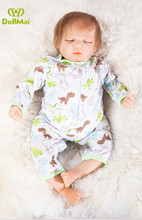Baby newborn sleeping dolls 22"53cm silicone reborn baby dolls toys for child gift realista bebes reborn bonecas 2024 - buy cheap