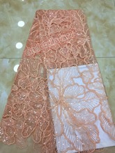 JIANXI.C-42042 embroidered Mesh Tulle fabric Factory price sequins Nigerian lace fabrics 2024 - buy cheap