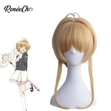 Reneecho Card Captor Cosplay Kinomoto Sakura Wig magic sakura hair cute Straight Synthetic wig Anime Cosplay accessories 2024 - buy cheap