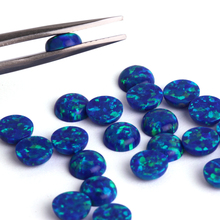 Hot Sale 1.5mm~10mm Round Cabochon Flat Bottom Synthetic Dark Blue OP27 Loose Opal 2024 - buy cheap