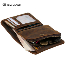 High Gualit Vintage Crazy Horse Genuine Leather Wallet Men Purse Leather Men Short Style Male Wallet Coin Bag Money Holder 2024 - buy cheap