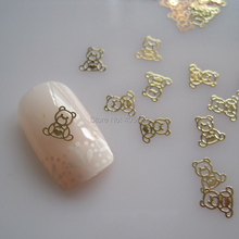 Approx. 1000pcs/bag Metal Gold Bear Design Non-adhesive Metal Slices Nail Art Decoration MS-296-2 2024 - buy cheap