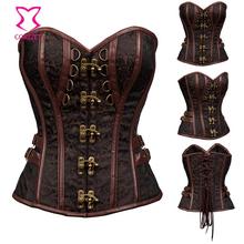 Red/Black Brocade Punk Rave Bustier Sexy Corsets And Bustiers Gothic Corset Steampunk Korsett Burlesque Plus Size Women Clothing 2024 - buy cheap