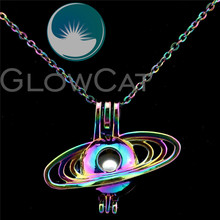 C752 Rainbow Color Planetary Orbit Beads Cage Essential Oil Diffuser Aroma Stone Pearl Cage Locket Necklace Kids Girl Gift 2024 - buy cheap