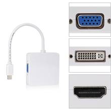 3 в 1 Mini displayport DP Thunderbolt to DVI VGA HDMI адаптер-Кабель Для iMac Mac Mini Pro Air Book 2024 - купить недорого