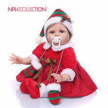 55 Christmas silicone reborn baby dolls princess 22'' baby  doll toys for girls children boneca reborn juguetes brinquedos 2024 - buy cheap