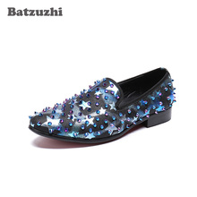 Batzuzhi New Men Shoes Casual Leather Shoes Men Luxury Designer's Men Loafers Rivets Spikes Shoes Men Moccasins, Big Sizes 2024 - buy cheap