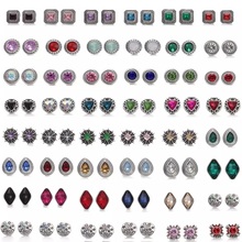 9 Styles Lots Mixed Rhinestone Ginger Snap Jewelry 12mm Snap Button Fashion DIY Snap Bracelet Earrings Jewelry Parts 2024 - buy cheap