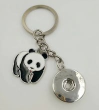 Panda keyring Fit 18mm Snap Button fashion Retro jewelry panda keychain for women Fast shipping 2024 - buy cheap