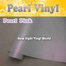 Premium Pink White Matte Satin Pearl Chameleon Vinyl Wrap Air Free Bubble Car Wrapping Size:1.52*20M/Roll (5ft x 65ft) 2024 - buy cheap