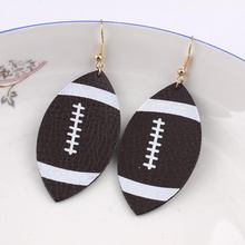 ZWPON 2020 New PU Leather Prints Softball Football Earrings for Women Fashion American Sport Baseball Earrings Jewelry 2024 - buy cheap
