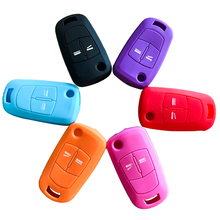 RMLKS Good Quality Silicone Car Key Cover Case For Opel Vectra C Astra H Corsa D Zafira 2 Buttons Flip Folding Remote Key 2024 - buy cheap