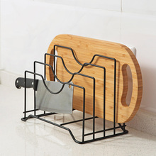 4 Layers Iron Kitchen Chopping Board Storage Rack Shelves Pot Lid Organizer Rack Kitchen Towel Holder Rack Simple Book Shelf 2024 - buy cheap