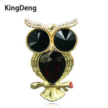 KingDeng Owl Brooches Accessories For Women Cute Gold Gift For Women Lapel Pin Rhinestone Brooch Animal Kids Jewelry Enamel Pins 2024 - buy cheap