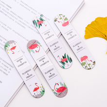 Marcador de livro magnético com flor, clipes de papel fofos flamingo kawaii marcadores para livros material de escritório coreano 2024 - compre barato