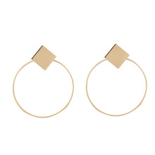 New simple fashion jewelry luxury earrings geometric bar earrings round metal big earrings female elegant earrings 2024 - buy cheap