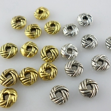 Cuentas espaciadoras sueltas de plata/oro tibetano, abalorios pequeños de 6x3mm, 200 Uds. 2024 - compra barato