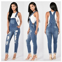 Novo verão das mulheres denim macacões sexy jeans senhoras primavera escritório casual bolso lápis calças jeans elegante macacão 2024 - compre barato