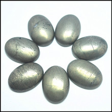 Acessórios para fazer anel 3 pçs pyrite mine cabochina forma oval tamanho 20x30mm 2024 - compre barato