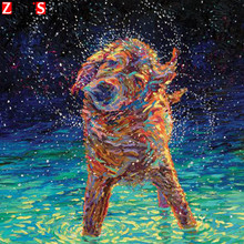 Full Square Drill 5D DIY Diamond Painting "Animal color dog" handmade 3D Embroidery arts Cross Stitch Mosaic Decor gift XY1 2024 - buy cheap