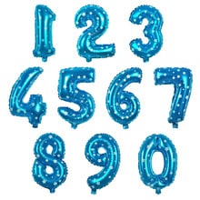 Blue Stars 0-9 Numbers Foil Balloons Digit air Ballons Happy Birthday Wedding Decoration Letter balloon Event Party Supplies 2024 - buy cheap