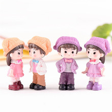 2Pcs Dollhouse Hat Girl Boy Lovers Figurines Wedding Doll Ornament Miniatures Couple DIY Cake Decor Home Decoration Mini Craft 2024 - buy cheap