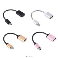 Новый металлический USB C 3,1 Type C папа к USB Женский OTG Кабель-адаптер для синхронизации данных для S8 LG G6 G5 HTC M10 U11 2024 - купить недорого