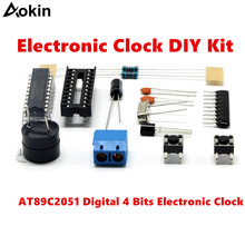 At89 c2051 digital 4 bits relógio eletrônico produção conjunto diy kit 2024 - compre barato
