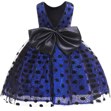 Princess Flower Girl Sequin Dot Big Bow Dress Summer Tutu Wedding Birthday Party Kids Dresses For Girls Children's Costume dress 2024 - buy cheap