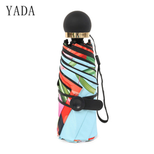 YADA-paraguas plegable de cinco pliegues con mango redondo para hombre y mujer, sombrilla pequeña de bolsillo con protección UV para lluvia, modelo YD165 2024 - compra barato