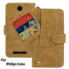 Vintage Leather Wallet For Philips S260 Case 5.45" Flip Luxury Card Slots Cover Magnet Stand Phone Protective Bags 2024 - buy cheap