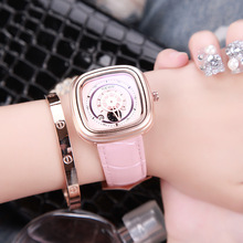 Fashion Guou Square Unisex Watches Men Ladies Quartz Wrist Watch Casual Leather Reloj Hombre Date Rose Gold Women Dress Clock 2024 - buy cheap