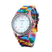Часы Timezone #301 женские силиконовые кварцевые аналоговые цифровые с кристаллами 2024 - купить недорого